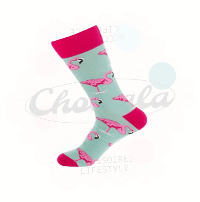 Chaussettes Fantaisie Flamant Rose - Chollala
